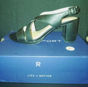 Women's Black Heeled Sandals